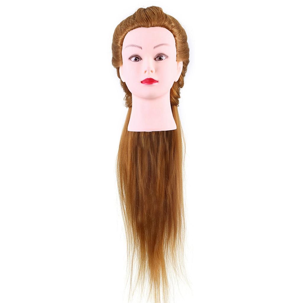 40% Real Human Hair Mannequin Head Hairdresser Training Head Cosmetology Doll Head Blond
