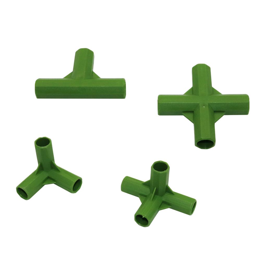 10Pcs 11mm Inner Diameter Gardening Plant Stakes Plastic Edging Corner Connection Accessories Greenhouse Plant Frame Connectors