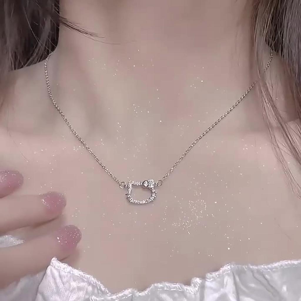 Studded Diamond Necklace, Fashionable Girl Heart, Student Best Friend, Collarbone Chain,design, Sweater Chain
