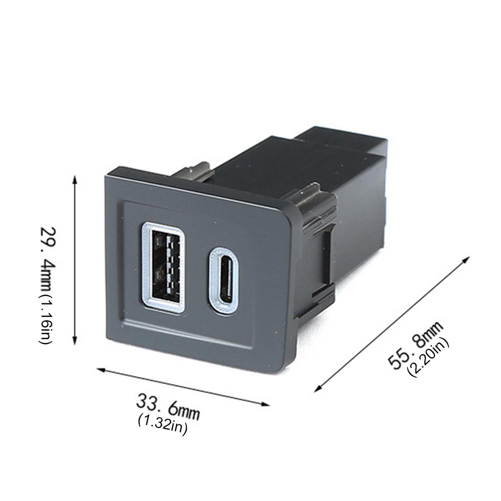 Duální USB nabíjecí adaptér do auta s USB C typu C, PD+QC3.0, rychlonabíječka pro VW Multivan T5 03-15