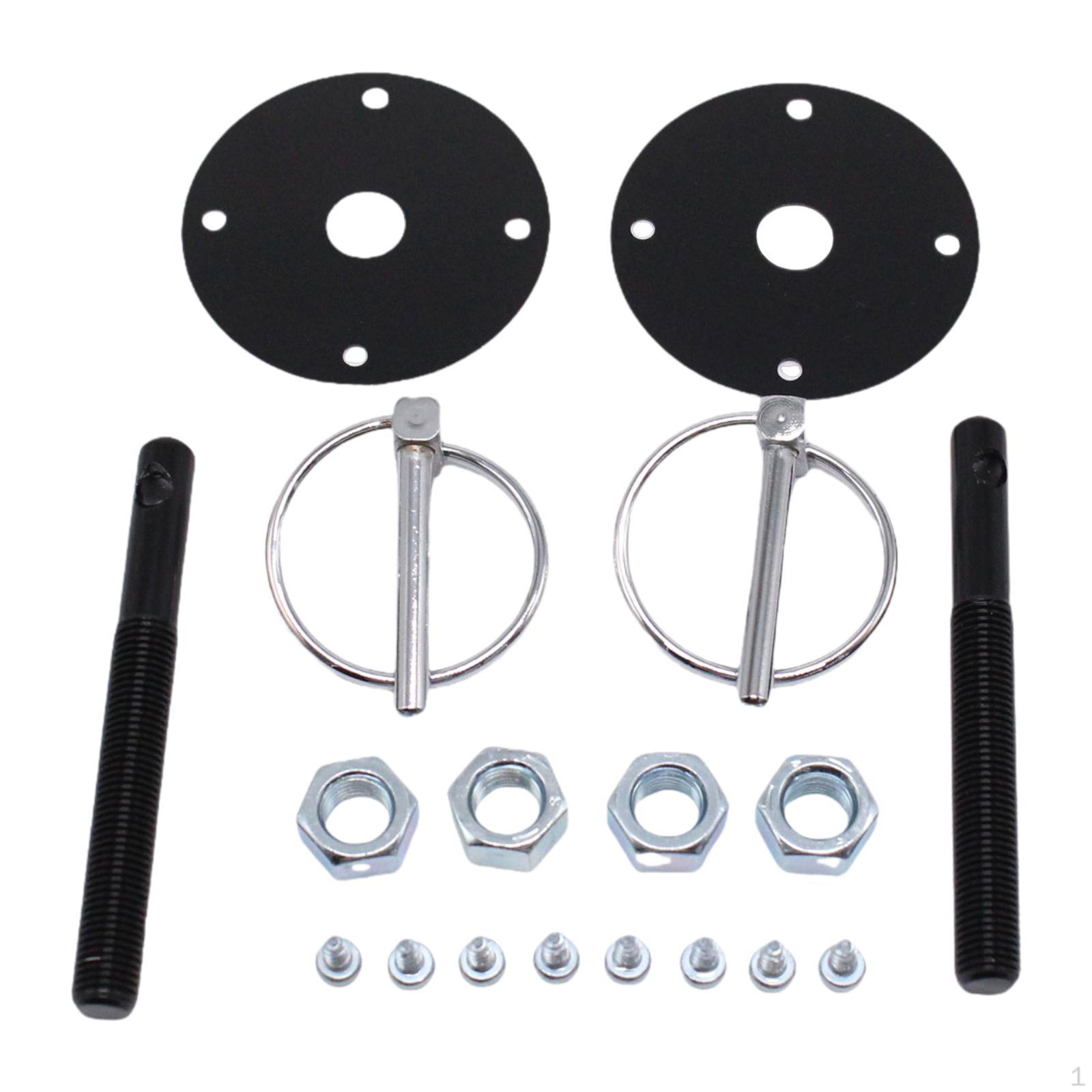 

Комплект капотных штифтов Пластина Замок Винты Гайки Аксессуары Универсальный Легкая установка Защелка Капот