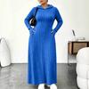 Women's Fashion Color Hooded Ribbed Dress with Slim Fit Cinched Waist and Pockets