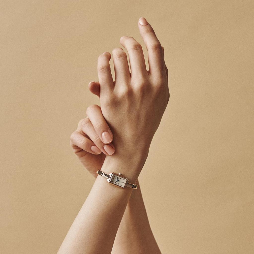 Authorized Dealer Matow Watch Watch Mw005005 Mini Square Rose Gold White [MATOW] Ladies' [Tsuki Seigetsu]