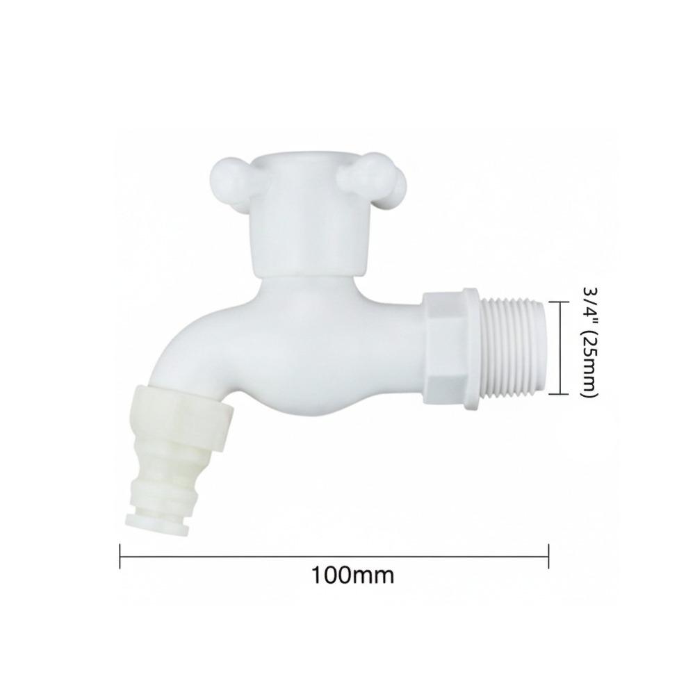 Plastic Washing Machine Tap 1/2" 3/4' Leak-Proof Hose Connector Single Tap Quick Connect Water Faucet Outdoor Balcony Use