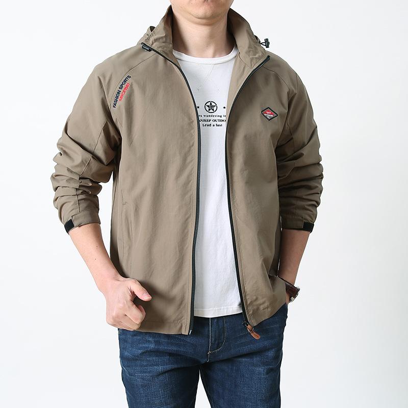Men's Spring and Autumn New Jacket Hooded Outdoor Loose Youth Breathable Casual Jacket