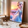 Blue Rose Sunset Elsa Pearl-Inlaid Frameless Art | Handmade Pearl Craft, Blue Rose Theme, for Soft Dreamy Home Decor & Gift Option