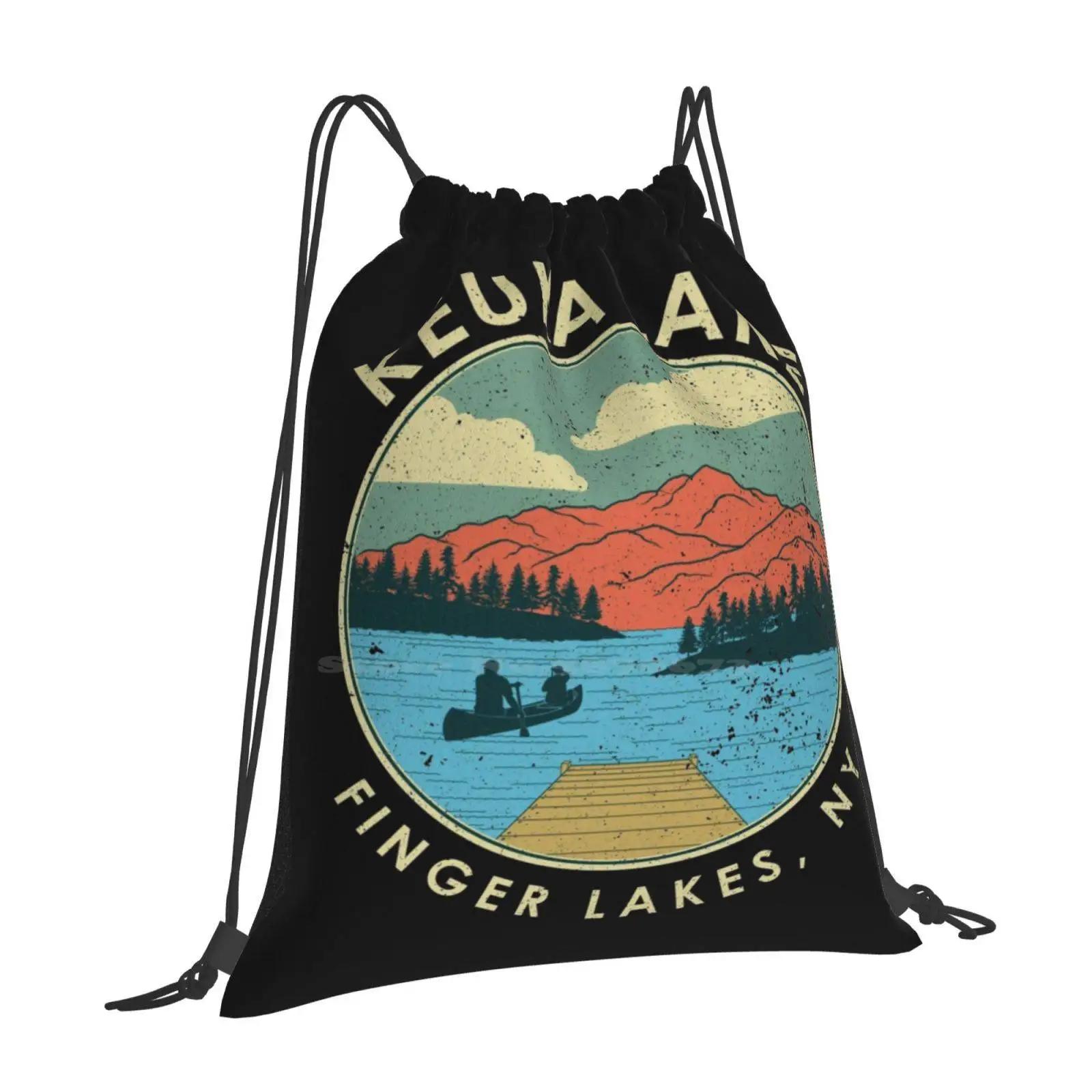Finger Lakes Ny New York Keuka Lake Design Large Capacity School Backpack Laptop Bags Finger Lakes Gear New York Gear New York OneSize