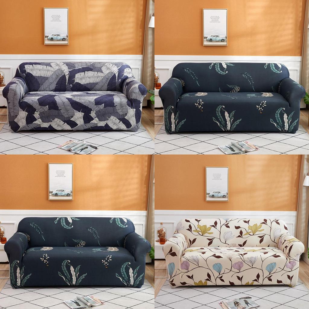 Floral Leaves Printed Soft Sofa Cover For 1/2/3/4 Seater Couches Excellent Fit And Stretch