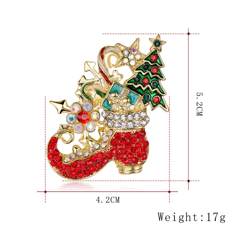Women Delicate Christmas Style Diamond Shoes Brooch Perfect Wear Decoration