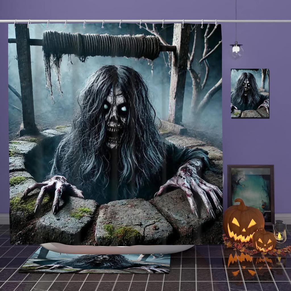 Halloween ghost costumes Pattern Bathroom Shower Curtain With 12 Hooks Home bathroom decor and accessories