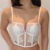 Sexy Eyelash Lace Underwear French Thin Soft Steel Ring Back Underwear Fish Bone Body Sculpting Vest Bra