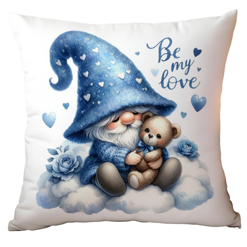 Valentinstag Kissenbezug Blau Aquarell Zwerg Kleiner Mann Kissenbezug Zuhause Sofa Kissenbezug