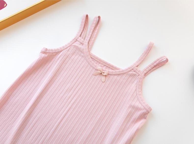 Children's Summer Strappy Tank Top with Sweet Bow - Comfortable Modal Fabric