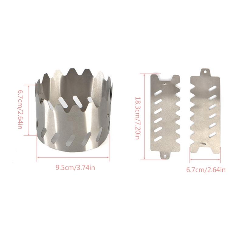 Ultralight Camping Alcohol Stove Rack Wind-proof Plate Stainless Steel Stove Windshield Alcohol Stove Windshield Screen