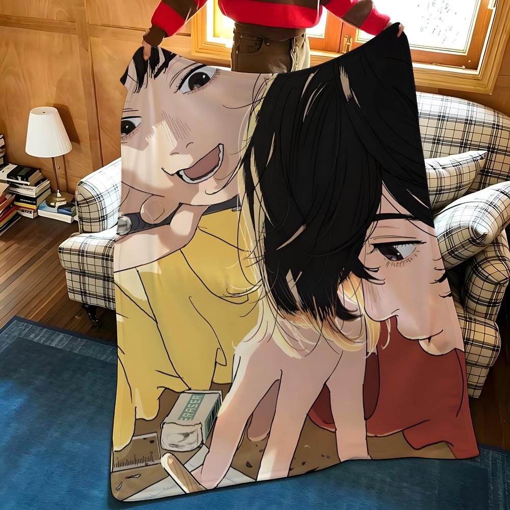Anime L-Look B-Back Throw Flannel Blanket Suitable for Sofas Beds Offices Travel, Camping Chairs