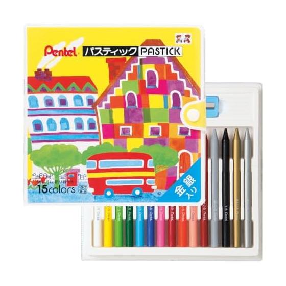 Pentel crayon colored pencil pastic GC1-15 15 colors