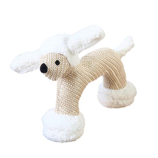 Plush Dog Toy Cute Animal Shapes Squeaky Chew Toy Linen Fabric Stuffed Animals Puppy Teething Toy for Dogs Boredom And Anxiety Relief