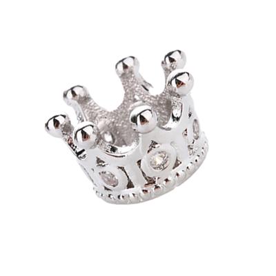 Contas Coroa para Fazer Pulseiras Espaçadores de Furo Grande Charms de Pulseira Decoração de Cristal com Strass Ornamentos para Joias DIY