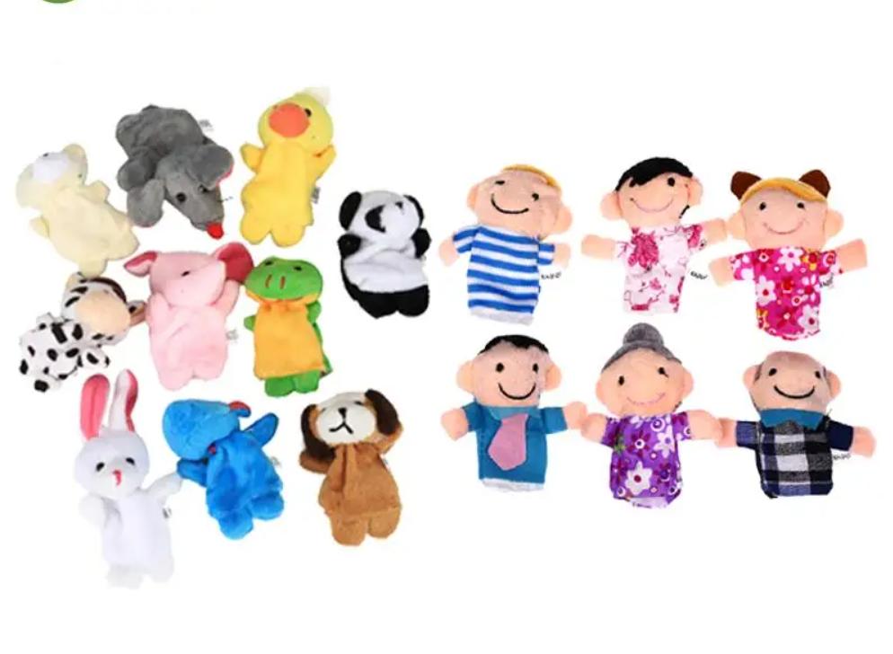 10 peças de desenho animado boneca de mão fantoche de dedo bebê crianças história educação precoce boneca calmante brinquedo de pelúcia