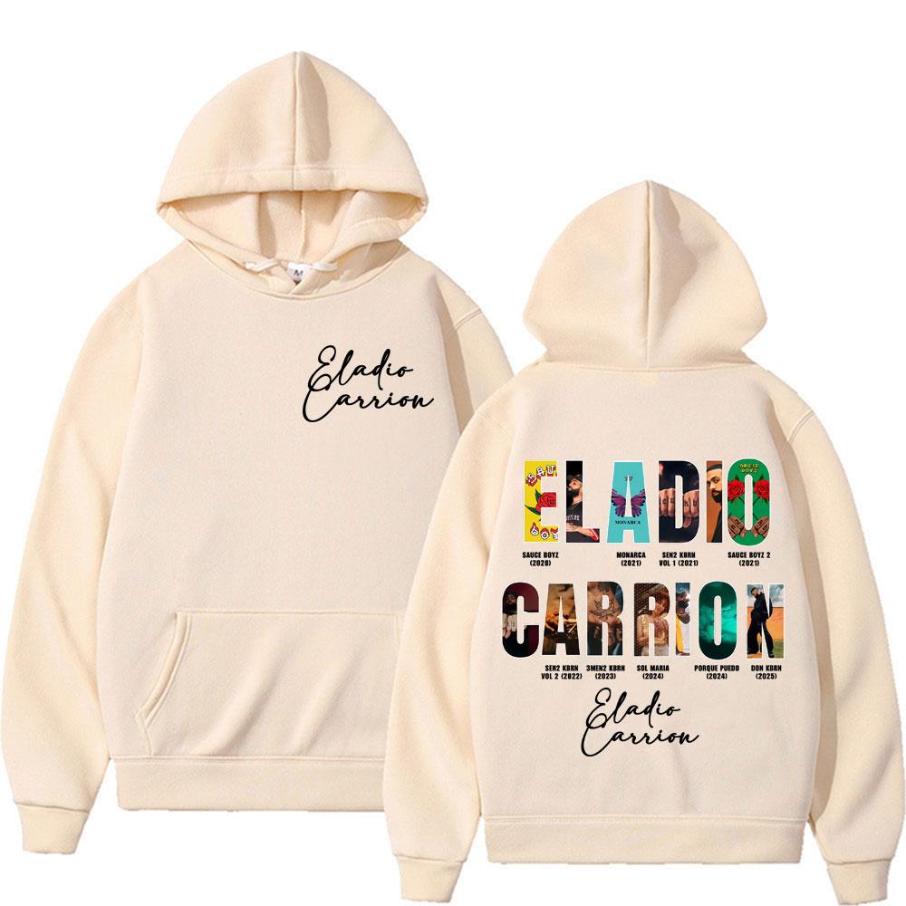Rapper Eladio Carrion Album 2025 Cover Graphic Hoodies Men Women Vintage Hip Hop High Quality Hoodie Oversized Gothic Sweatshirt