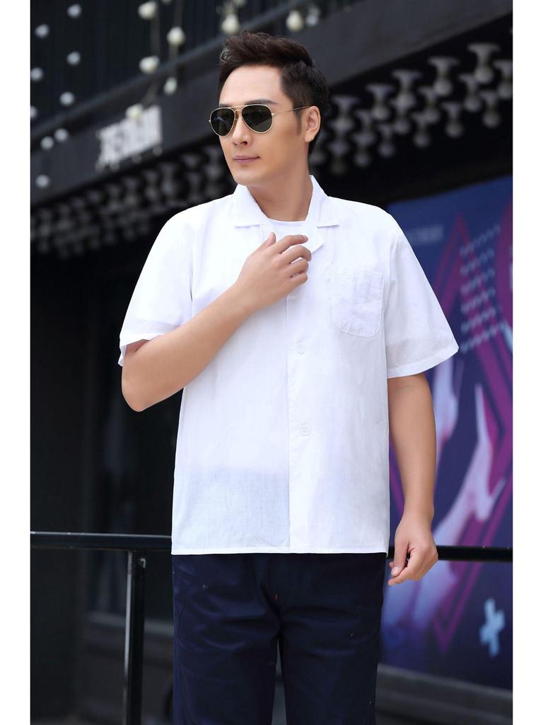 Men's Short Sleeve White Lab Coat for Summer - Doctor's Workwear