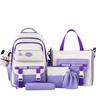 Schoolbag Large Capacity 1011 Nylon Five-piece School Bag Women's Simple Tooling Junior High School Backpack College Style Leisure Backpack