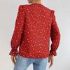 Spring and Autumn Love Printed Long Sleeve V-Neck Retro Hong Kong Flavor Personalized Foreign Style Top