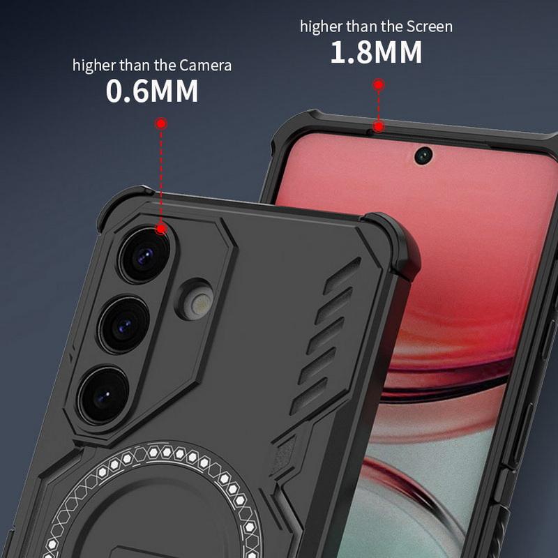 Magnetic Armor Case For Samsung Galaxy S26 Ultra S25 Edge Plus S24 FE S23 S22 A15 A35 A55 A16 A36 A56 A17 A37 A57 5G Hybrid Shockproof Bumper Cover