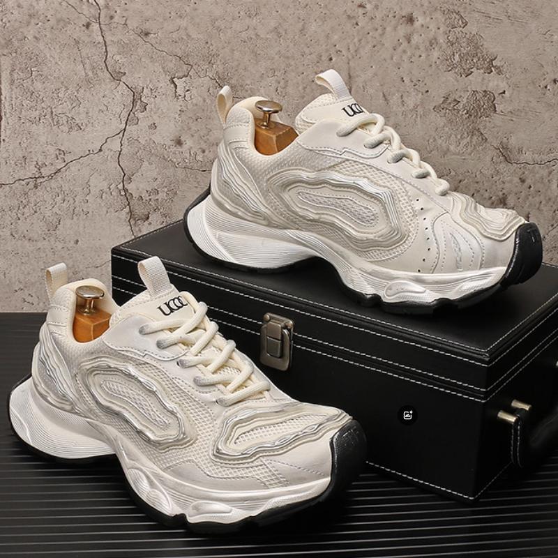 Fashion Men's breathable thick-soled insole height-increasing dad shoes, niche design, distressed sports and casual shoes   b34