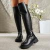 2026 New Winter Women's Motorcycle Boots Fashion Over-the-Knee Zipper High Boots Ladies Elegant Casual Party Women's Boots