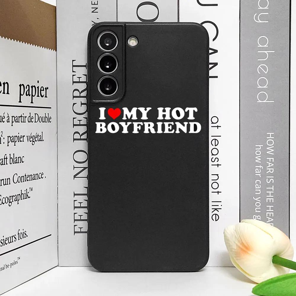 Cute I Love My Girlfriend Boyfriend Phone Case for Samsung S25 S24 S22 S20 S21 Plus Ultra Cover for Samsung Galaxy S23 FE Shell