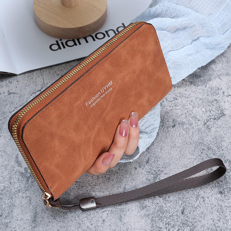 

2026 Women s Long Handheld Wallet - Korean Style Multifunctional Card Holder, Phone Bag, & Coin Purse коричневий