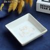 Ceramic Jewelry Dish with Gold Rim - Custom White Porcelain Tray for Rings, Necklaces, Earrings