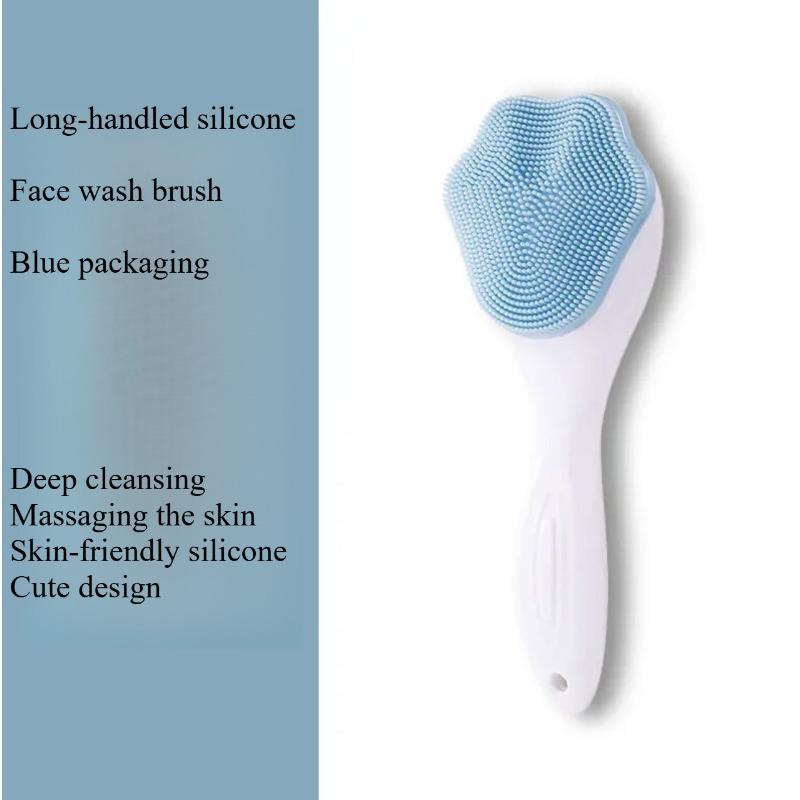 1PC face wash brush Internet celebrity soft hair deep brush silicone manual cat claw cleansing brush long handle artifact dirt face cleansing female