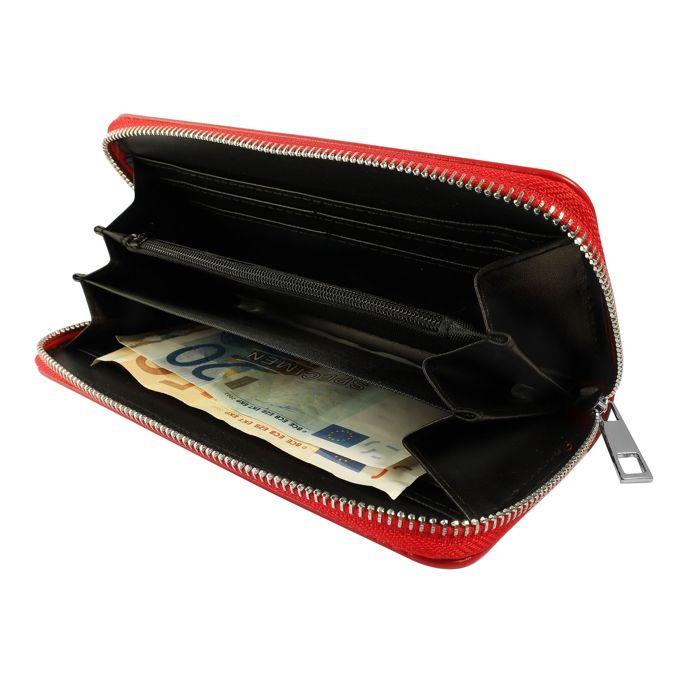 Portefeuille pour femme en synthétique rouge format horizontal chic