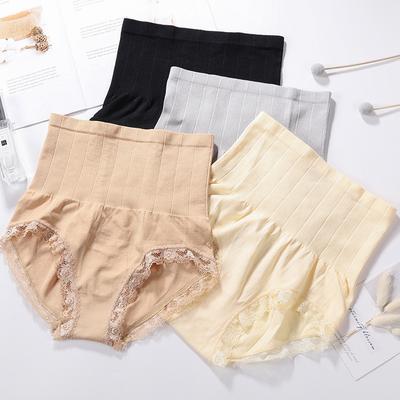 2 Stück/Los Nahtlose Bauchweg-Unterwäsche mit hohem Bund für Damen Hüfthebend Formend Körperformend Spitzenunterwäsche für Damen Slips