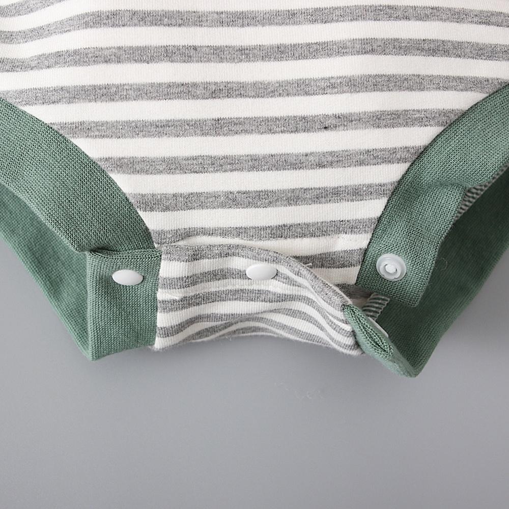 Novorozenci Chlapci Dívky Dlouhé Rukávy Pruhované kombinézy Oblečení pro 0-24 měsíců