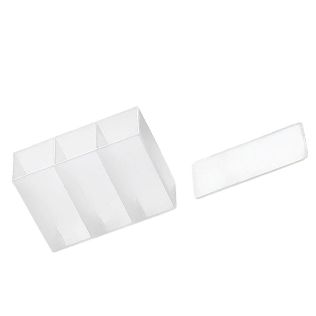 Wall Mounted Lipstick Organizer 3 Grid Translucent Hanging Makeup Brush Holder for Eyebrow Pencil