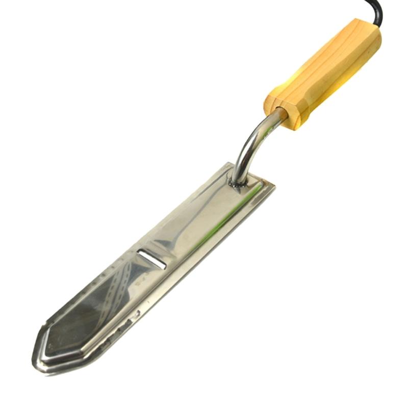 Stainless Steel Beekeeping Tool Electric Honeys Uncapping Scraper with Wood Handle Multipurpose Bees Hive Cutter