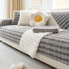 Winter Thicken Sofa Cushion Wave Plush Warm Solid Color Sofa Cover Towel Anti-slip Couch Protector Slipcover for Living Room