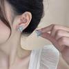 Elegant Blue Butterfly Asymmetrical Clip-On Earrings: Petite Vacation Style, High-End Design