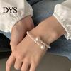 Faux Pearl Bracelet Women Elastic Fit Warm Luster Minimalist Design Bangle Easy on Off No Clasp Versatile Wedding Gift Jewelry Imitation Pearls