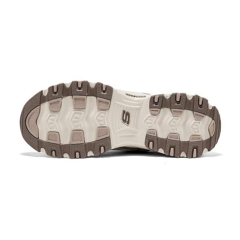 Skechers D'LITES Women Fabric Synthetic Leather Comfort Fashion Wear Resistant Low Top Chunky Sneakers Taupe 150555-TPE