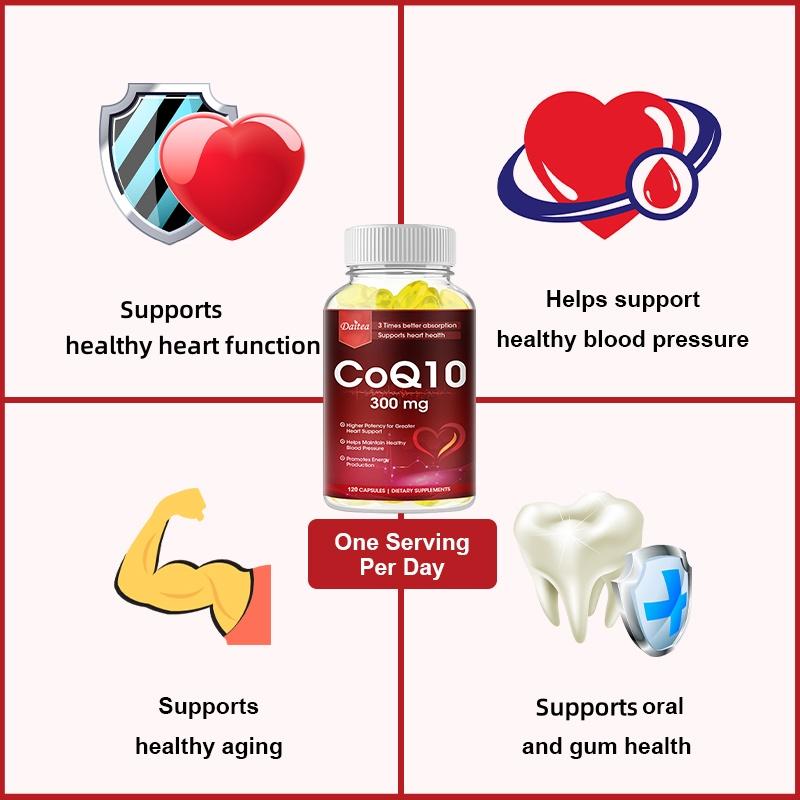 Coenzyme Q10, soybean oil, bovine gelatin, glycerol, Heart Health Supplements, 300mg