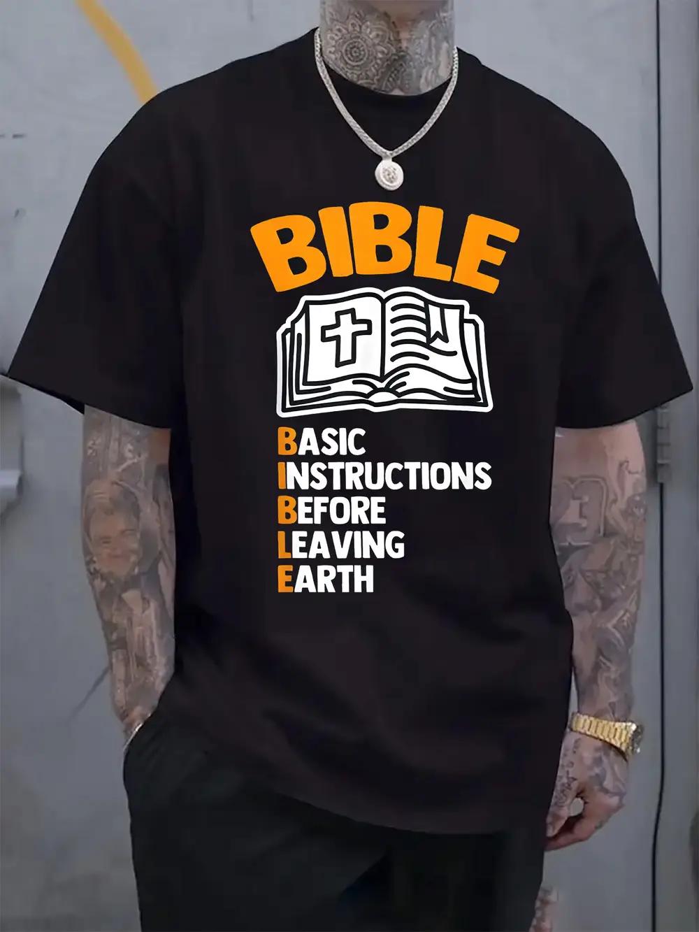 

Bible-Inspired Graphic T-shirt - White with Orange Scripture Print XXXL