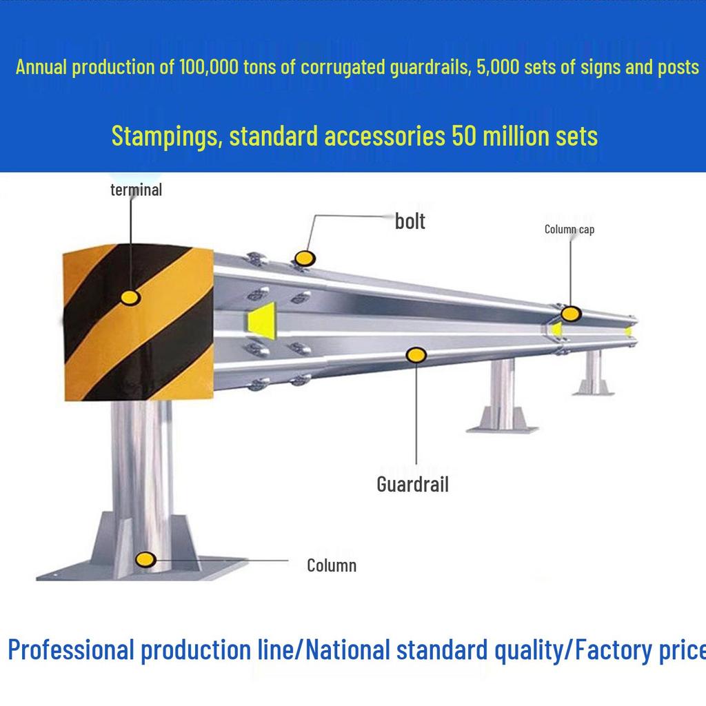 Powder-Coated Galvanized Steel Guardrail Panels for Highways and Rural Roads