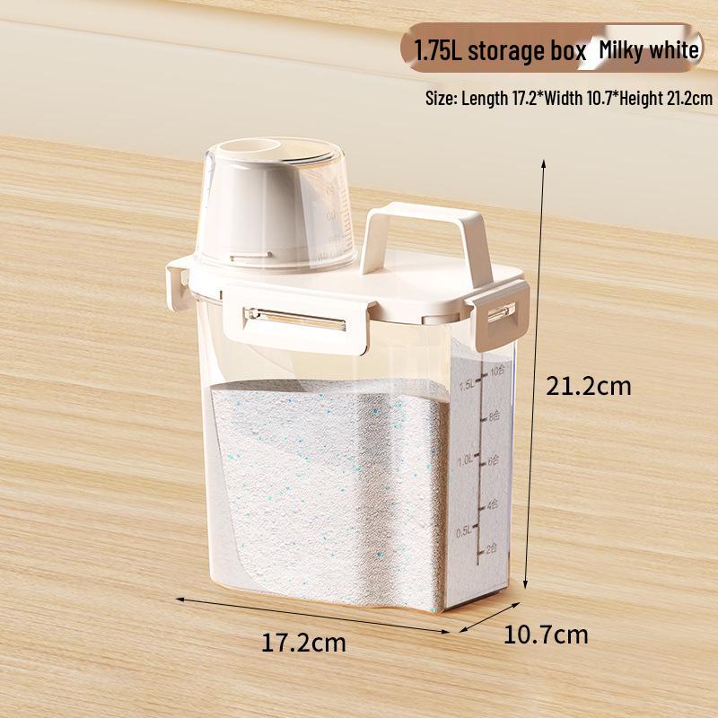 Plastic Laundry Detergent Storage Buckets with Lid, Moisture-Proof and Handle - Available in Large and Small