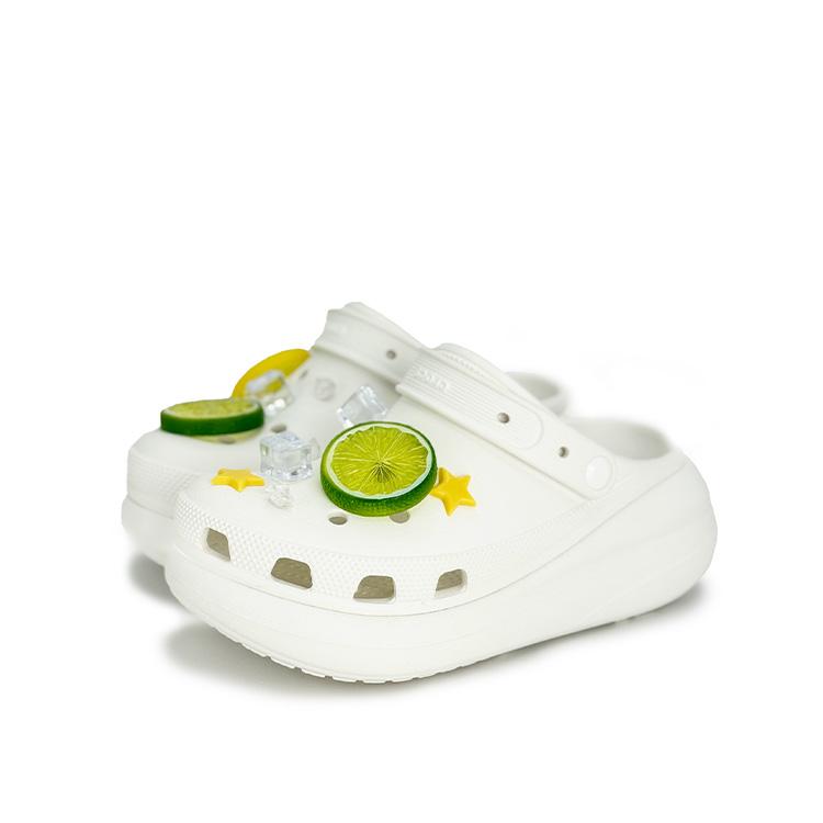 Crocs Crush Clog EVA Lemon Ice Cube Fruit Accessories Cute and Fresh Hole Shoes Women's Chartreuse Green