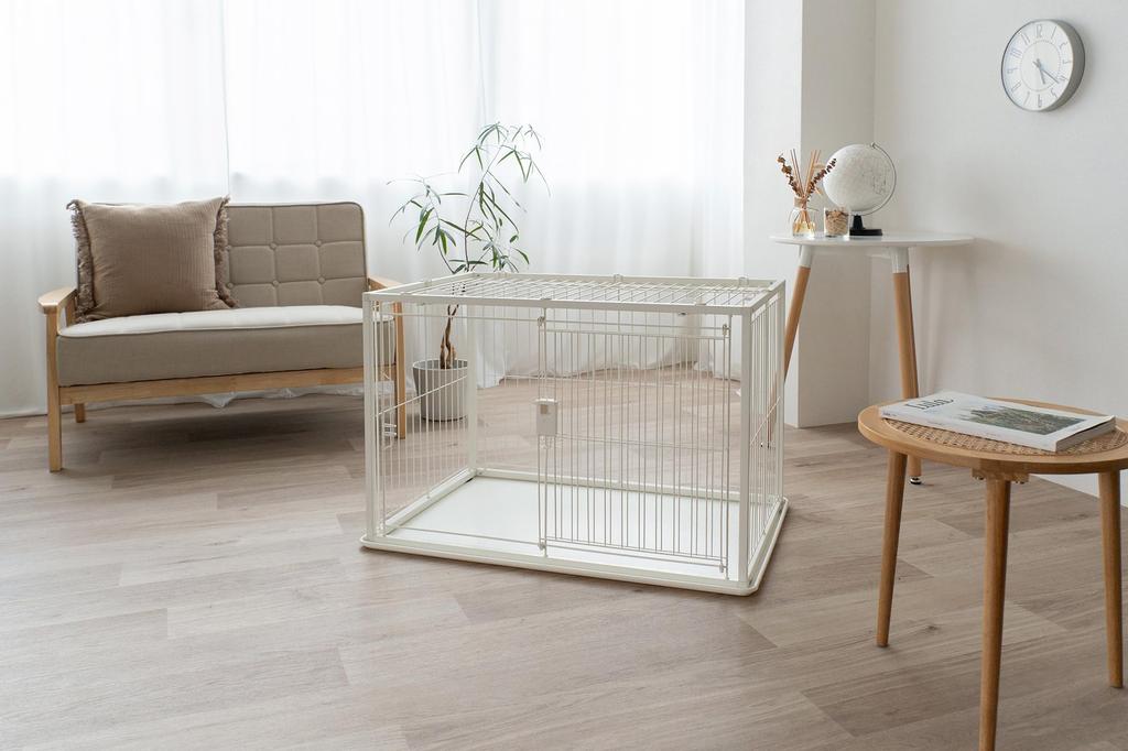 Richell Interior Pet Playpen, Roof, 90-60cm, White, for Extra Small and Small Dogs