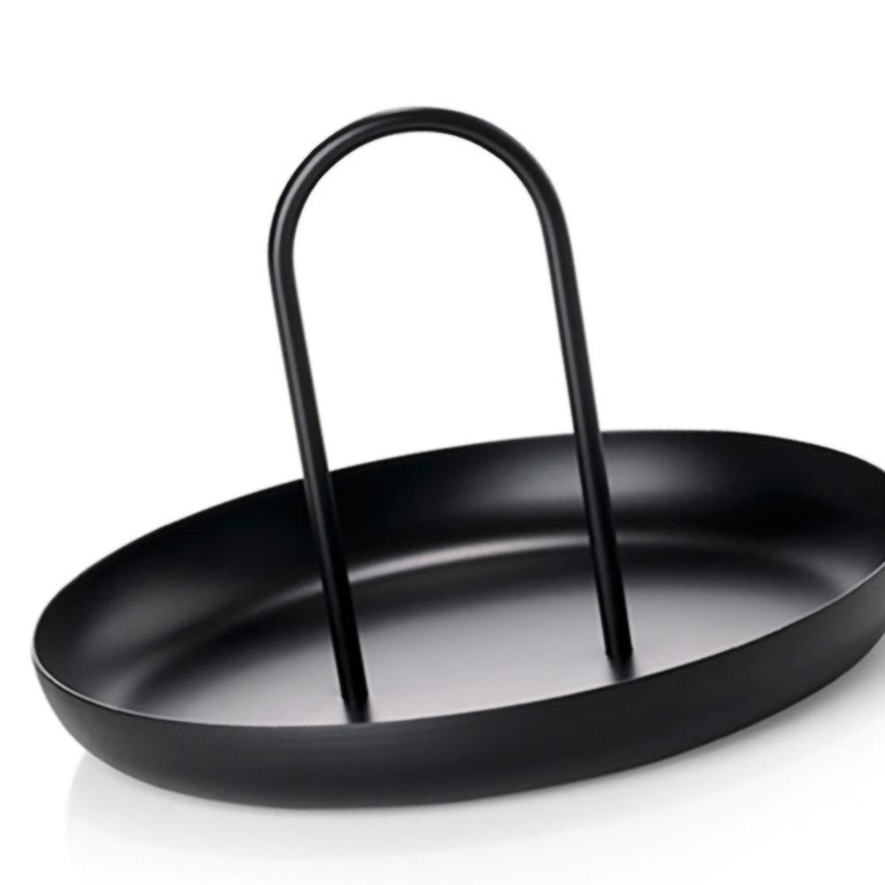 Aluminum Alloy, ABS Serving Tray Round Shape Storage Tray Home Decor Metal Tray  Dining Room Table чёрный